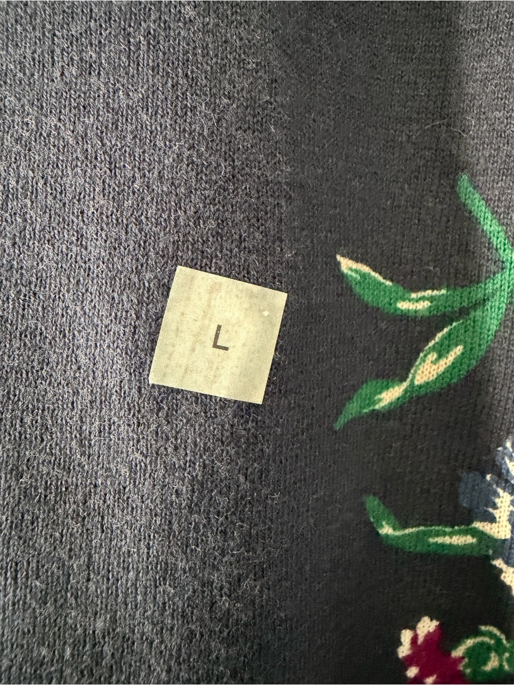 🆕 NWOT Ann Taylor Factory L Navy Blue Floral Cardigan Sweater 100% Cotton - Picture 4 of 9